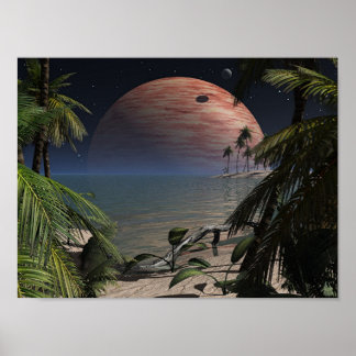 Tropischer Mond Poster
