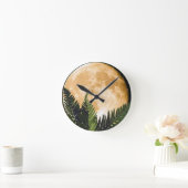 Tropischer Mond Runde Wanduhr (Zuhause)