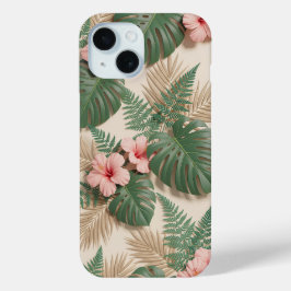 Tropischer Monstera Hibiskus Blumen Case-Mate iPhone Hülle