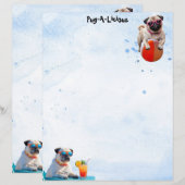 Tropischer Mops-A-licious Niedlich Mops Dog Statio (Vorne/Hinten)