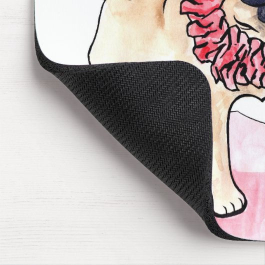 Tropischer Mops Mousepad (Ecke)