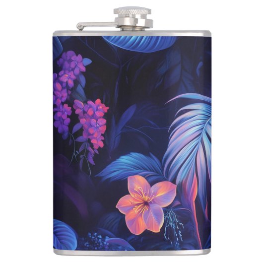 Tropischer Nachtgarten Flachmann (Vorderseite)