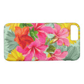 Tropischer nahtloser Hibiskus Case-Mate iPhone Hülle (Rückseite (Horizontal))