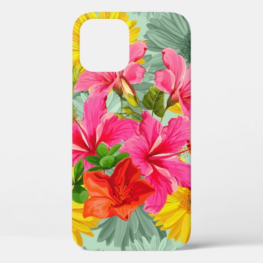 Tropischer nahtloser Hibiskus Case-Mate iPhone Hülle (Rückseite)