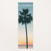 Tropischer Name Aquamarin Orange Palm Tree Sunset Yogamatte (Vorderseite)