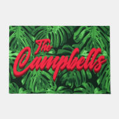 Tropischer Name der grünen Weihnachtsfamilie Fußmatte (Vorderseite)