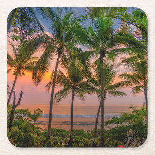 Tropischer Nationalpark des Strand-  Corcovado Rechteckiger Pappuntersetzer