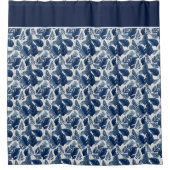 Tropischer Navy-Duschvorhang Duschvorhang (Vorderseite)