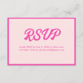 Tropischer Neon Pink Bat Mitzvah RSVP-Karte Begleitkarte (Vorderseite)