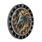 Tropischer Neon Stallion Spielzimmer Kunst Dartscheibe (Vorderseite Links)