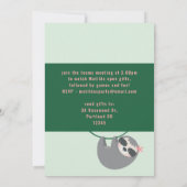 Tropischer niedlicher Faultier im Internet Geburts Einladung (Rückseite)