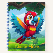 Tropischer Niedlicher Safari-Papagei-Bird 🦜 Notizblock (Vorderseite)