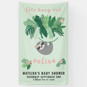 Tropischer niedlicher Schlamm mit Online-Babydusch Banner