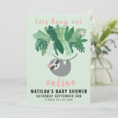 Tropischer niedlicher Schlamm mit Online-Babydusch Einladung (Stehend Vorderseite)