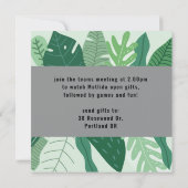 Tropischer niedlicher Schlamm mit Online-Babydusch Karte (Rückseite)