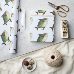 Tropischer Ohnenfisch, Vintages Meerwassertier Geschenkpapier