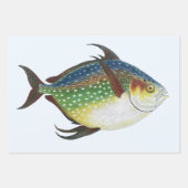 Tropischer Ohnenfisch, Vintages Meerwassertier Geschenkpapier Set (Vorderseite)