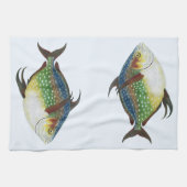 Tropischer Ohnenfisch, Vintages Meerwassertier Geschirrtuch (Horizontal)