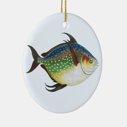 Tropischer Ohnenfisch, Vintages Meerwassertier Keramikornament (Rechts)