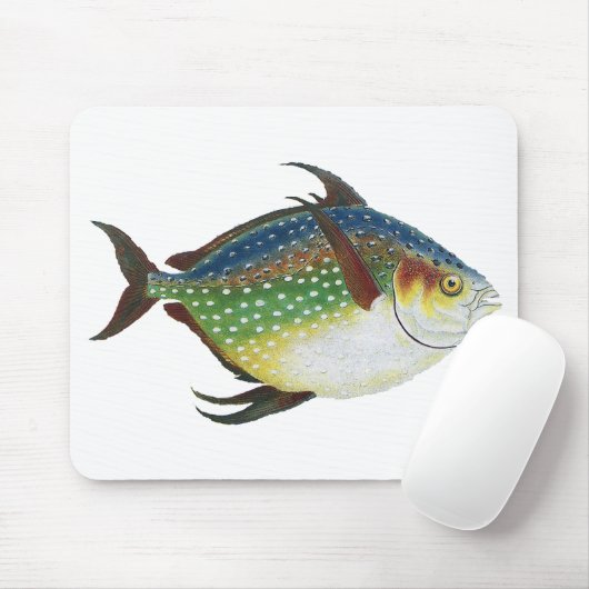 Tropischer Ohnenfisch, Vintages Meerwassertier Mousepad (Mit Mouse)