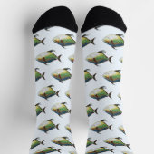 Tropischer Ohnenfisch, Vintages Meerwassertier Socken (Oben)