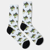 Tropischer Ohnenfisch, Vintages Meerwassertier Socken (Rechts)