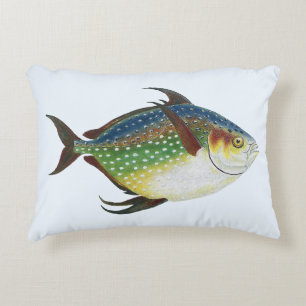 Tropischer Opah-Fisch, Vintage-Meeres-Aquarien-Tie Dekokissen