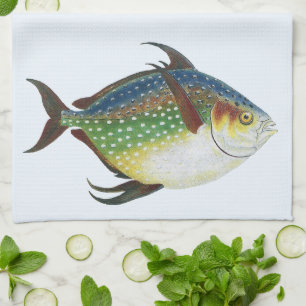 Tropischer Opah-Fisch, Vintage-Meeres-Aquarien-Tie Geschirrtuch