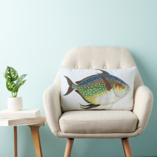 Tropischer Opah-Fisch, Vintage-Meeres-Aquarien-Tie Lendenkissen