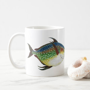 Tropischer Opah-Fisch, Vintage-Meeresaquarien-Tier Kaffeetasse