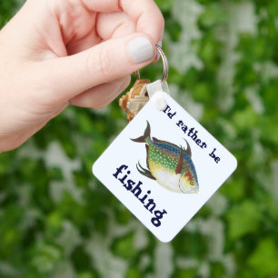 Tropischer Opah-Fisch, Vintage-Meeresaquariumtier Schlüsselanhänger