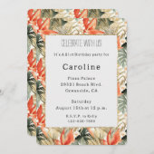 Tropischer Orange Anthurium Floral Geburtstag Einladung (Vorne/Hinten)