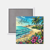 Tropischer Ozean Aloha Urlaub Magnet (Vorderseite/Rückseite)