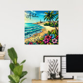 Tropischer Ozean Aloha Urlaub Poster (Heimbüro)
