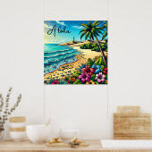 Tropischer Ozean Aloha Urlaub Poster (Küche)