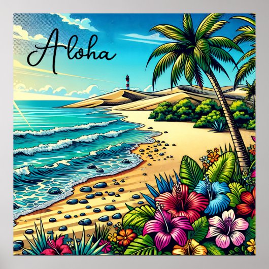 Tropischer Ozean Aloha Urlaub Poster (Vorne)
