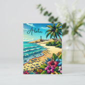 Tropischer Ozean Aloha Urlaub Postkarte (Stehend Vorderseite)