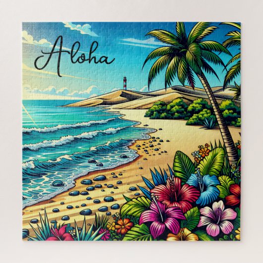 Tropischer Ozean Aloha Urlaub Puzzle (Vertikal)