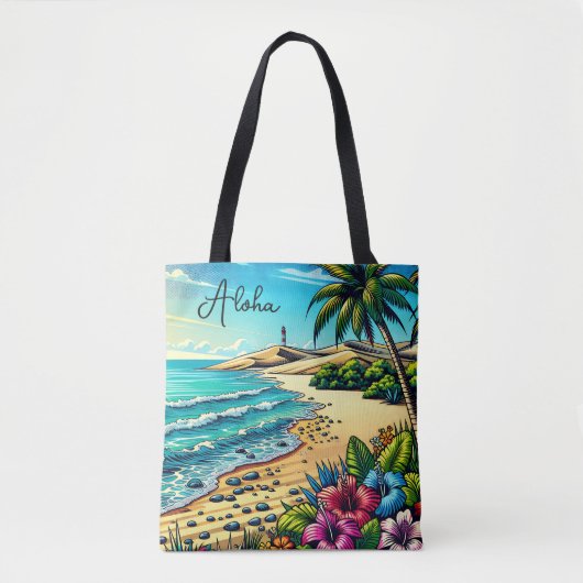 Tropischer Ozean Aloha Urlaub Tasche (Vorderseite)