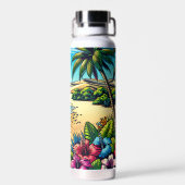 Tropischer Ozean Aloha Urlaub Trinkflasche (Rückseite)