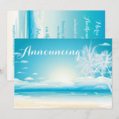 TROPISCHER OZEAN DREAMS Hochzeitsankündigung Einladung (Vorne/Hinten)