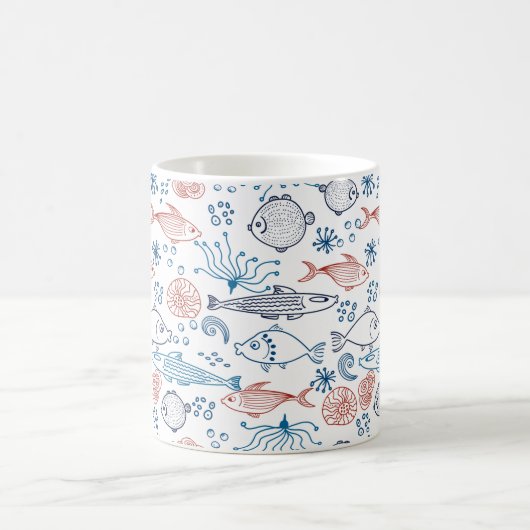 Tropischer Ozean Fun Fisch unter Wasser Kaffeetasse (Mittel)