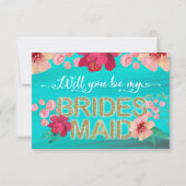 Tropischer Ozean Gold Werden Sie meine Bridesmädch Einladung (Vorderseite)