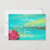 Tropischer Ozean Gold Werden Sie meine Bridesmädch Einladung (Rückseite)