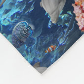 Tropischer Ozean Graue Delphine Korallenriff Fleecedecke (Ecke)