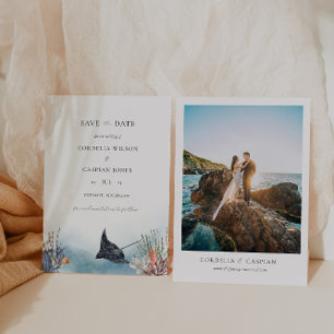 Tropischer Ozean Save the Date Wasserfarbe Einladung