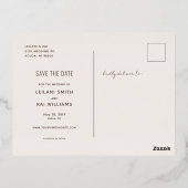 Tropischer Ozean und Sandstrand Save the Date Folie Einladungspostkarte (Rückseite)