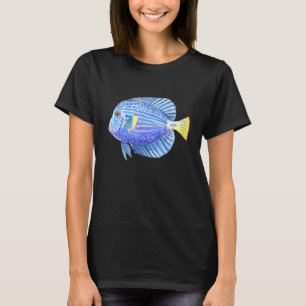 Tropischer Ozean Wasserfarbe Lila Aquarium Pet Fis T-Shirt
