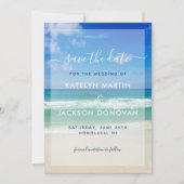 Tropischer Ozean Waves Foto Beach Save the Date Einladung (Vorderseite)