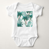 Tropischer Palm: Dschungel-Muster in Wasserfarbe. Baby Strampler (Vorderseite)